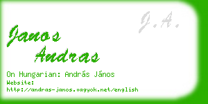 janos andras business card