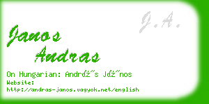 janos andras business card
